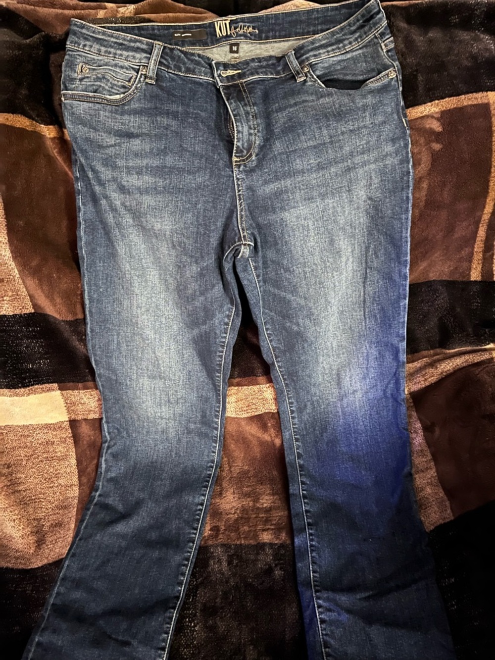 Kut from the Kloth Indigo Distressed Bootcut Jeans